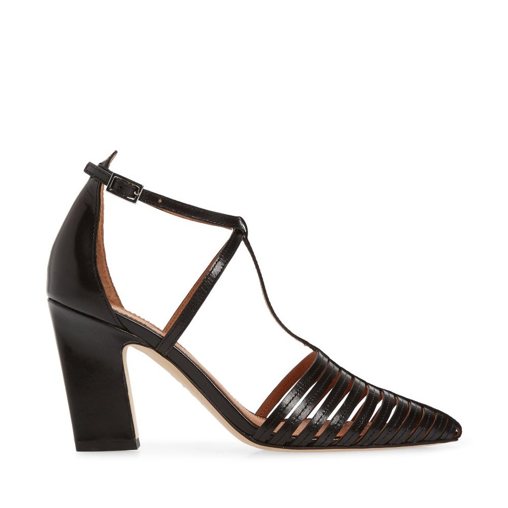 FRANCO SARTO Saira Leather Perforated T-Strap Pump
